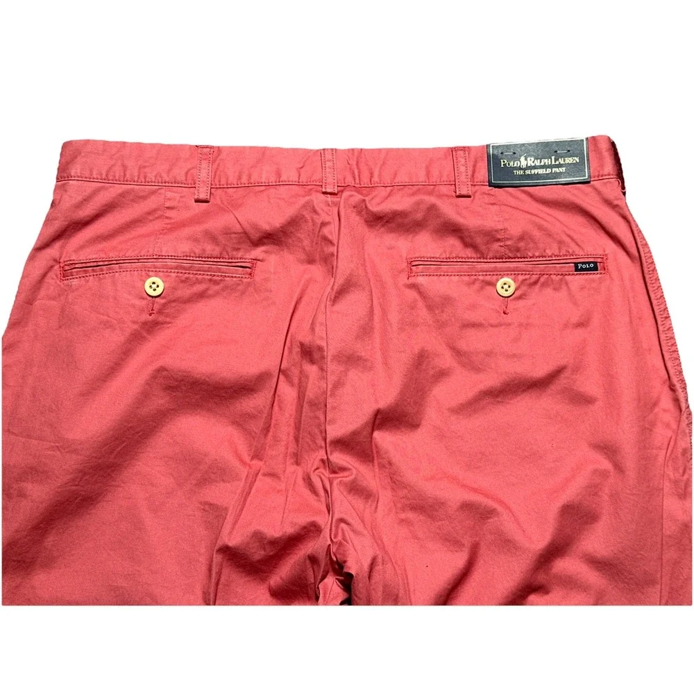 NWT Polo Ralph Lauren Suffield Chino Pants Mens 34x32 Salmon Pink Golf Preppy